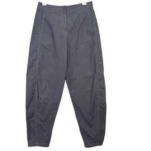 OSKA Womens Trousers US 6 Gray Barrel Plaid High Waisted Pants Lagenlook Balloon